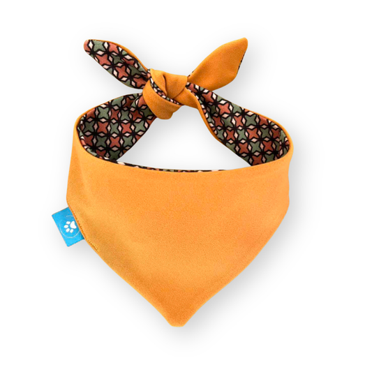 Звездна шарка/горчица двулицева бандана за куче