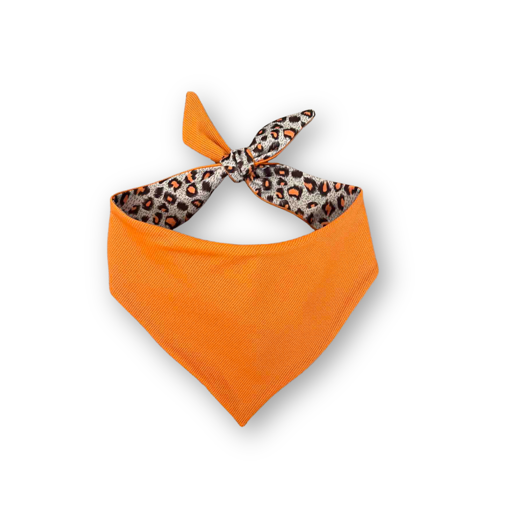 Леопардов принт/зелена двулицева бандана за куче