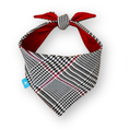 Вижте изображението в галерията, Houndstooth patterned bandana with red accents on a white background
