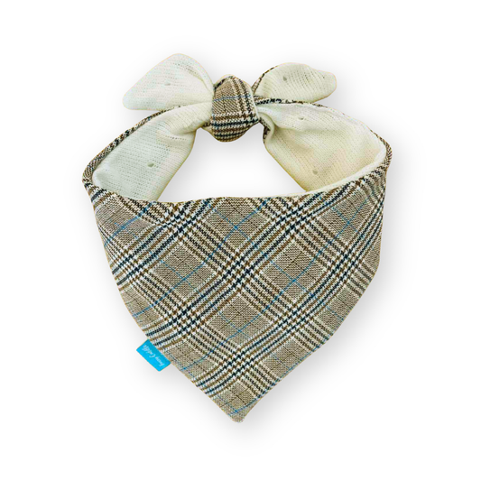 Plaid Flannel/Knit Double-sided Dog Bandana