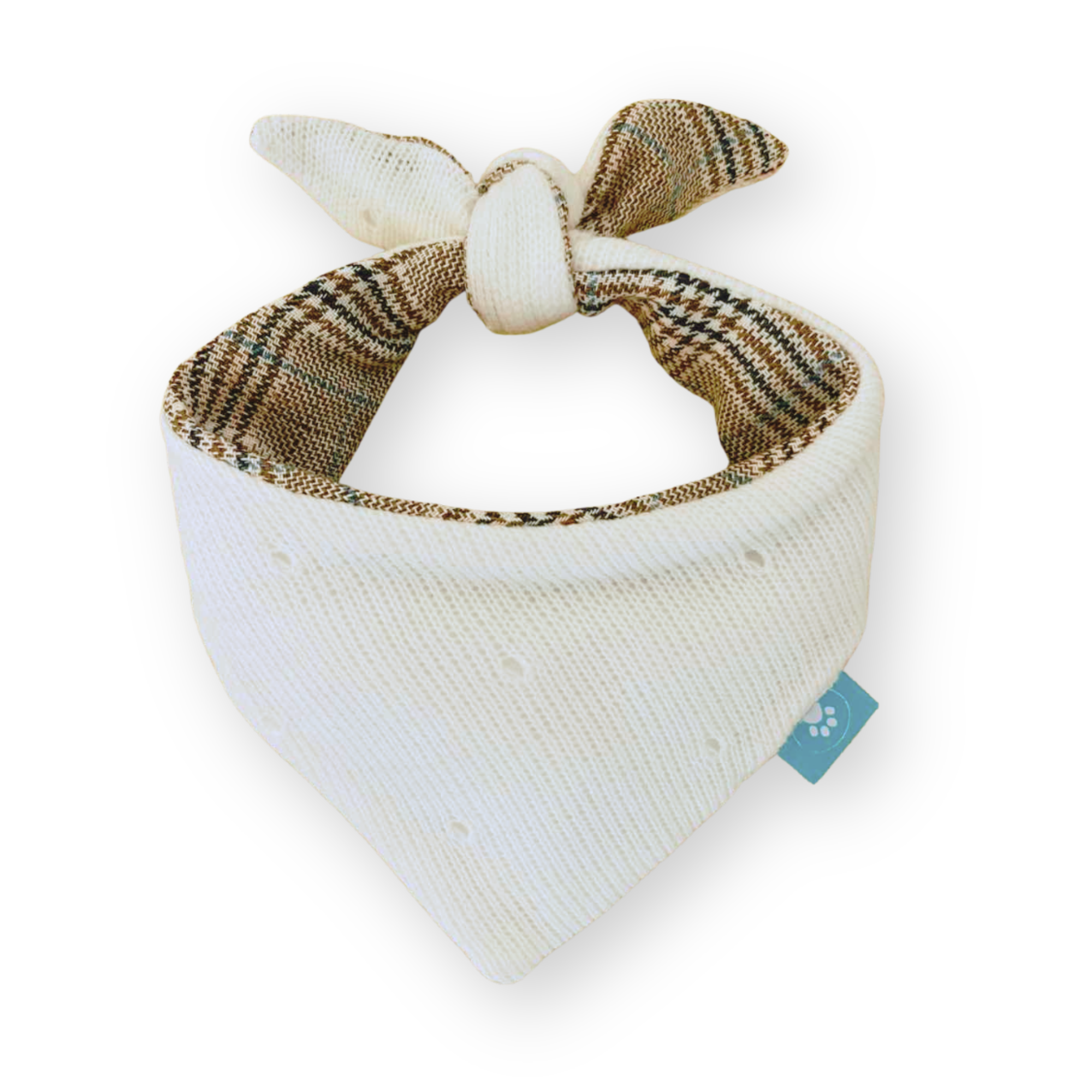 Plaid Flannel/Knit Double-sided Dog Bandana