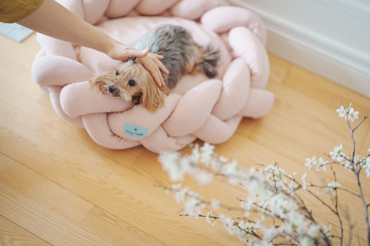 Плетено легло за куче/котка FURRY CUDDLE - СВЕТЛО РОЗОВО